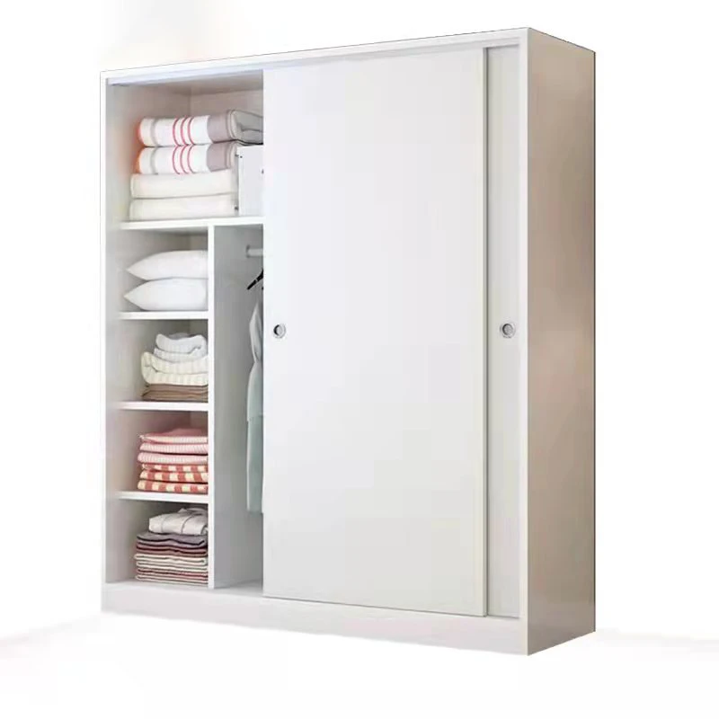 Modular Custom Wooden Panel Design Sliding Door Wardrobe Simple Modern Bedroom Closet Wardrobe Storage Cabinet