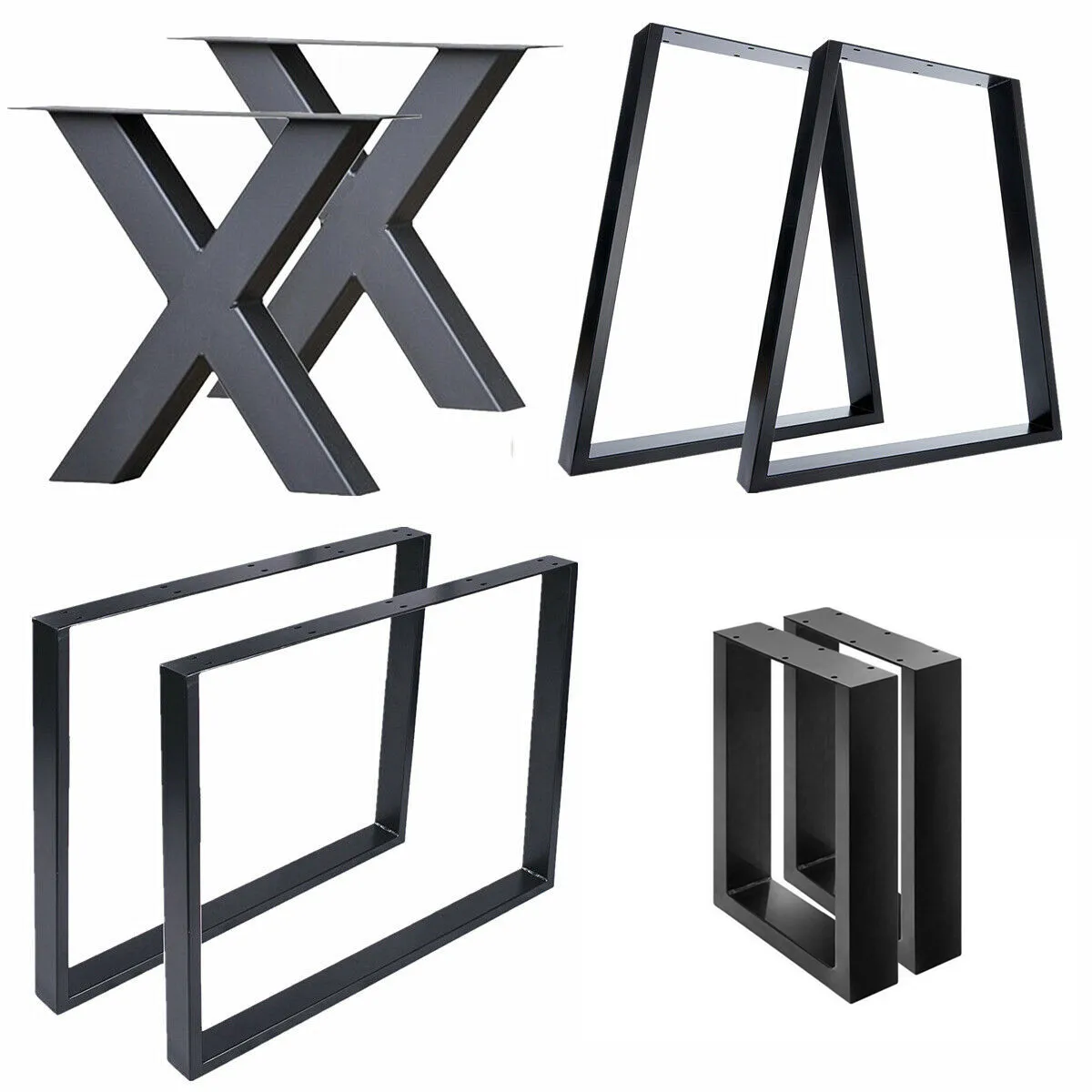 Industrial Iron Frame box Square X shaped Desk Metal Cast Iron Bench Dining Coffee Table Legs for sale