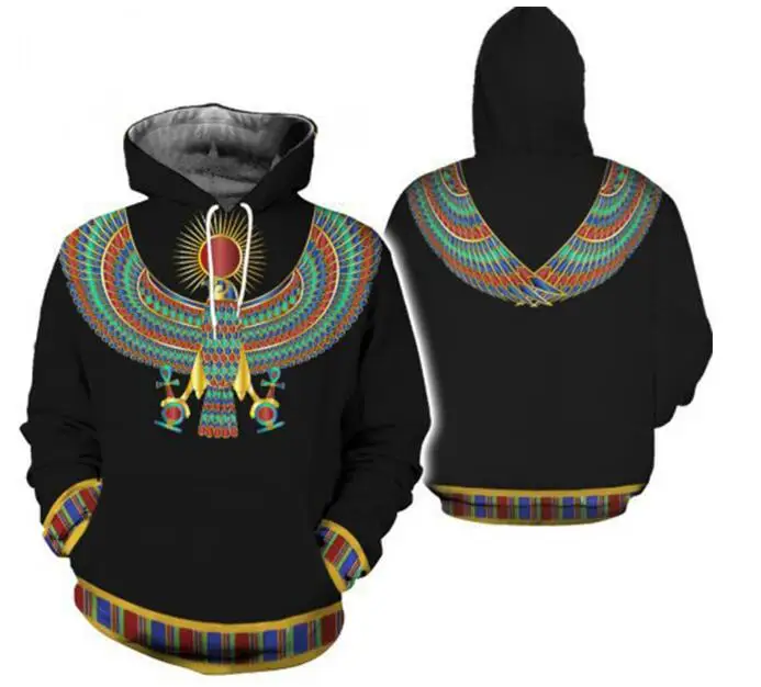 ecowalson Custom made Egyptian God Eye of Egypt Pharaoh Anubis Ancient Egypt 3DPrint  Hoodies 3D custom sweatshirt