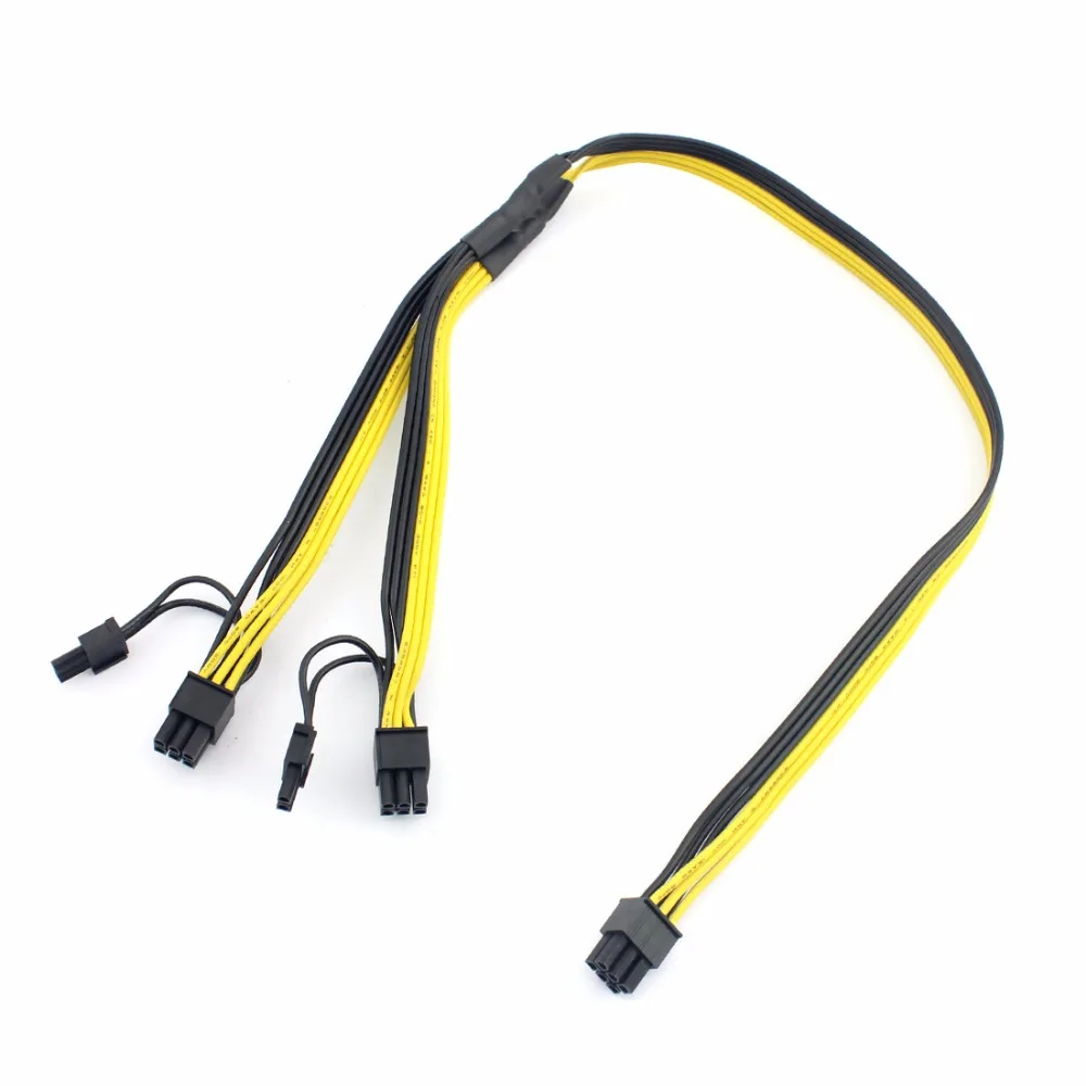 Кабель адаптера PCI-E PCIE 6Pin-Dual 8Pin 6 + 2Pin Графический графический ГП кабель питания модуль разветвитель