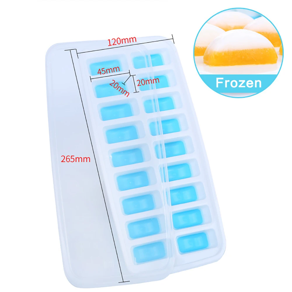 Easy Release Clear Ice Cube Trays, 16 Cube Trays Ice Maker Moulds with Removable Lids