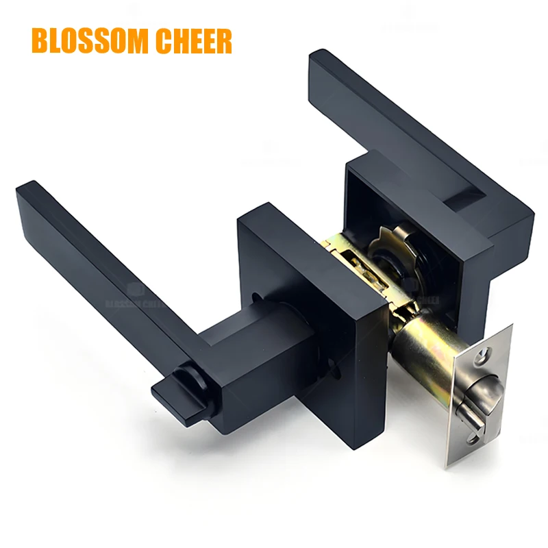 Дверной рычаг врезной цилиндрической рукоятки деревянный набор современный черный замок для комнаты передний дизайн тяжелый трехполюсный Dutu