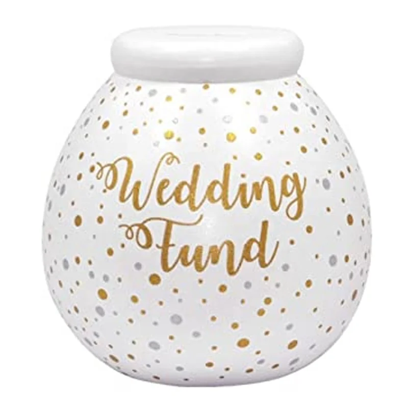 Wholesale ceramic honeymoon fund piggy bank dream dots money saving pot custom shaped money coin box