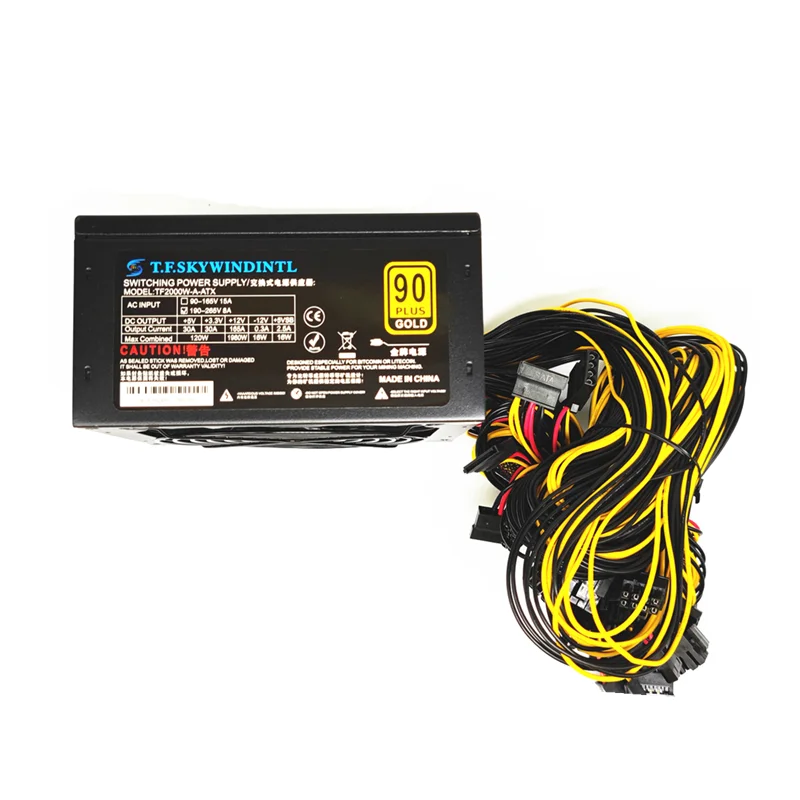  Блок питания для майнинга 2000 Вт 8 ГП 1800 2400 блок ATX RX470 RX580 RX570 RX560 Pico Asic Майнинг