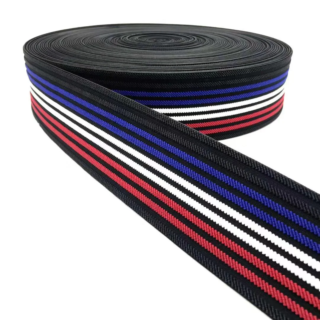 Wholesale  colorful woven tape custom printed waistband elastic for clothing