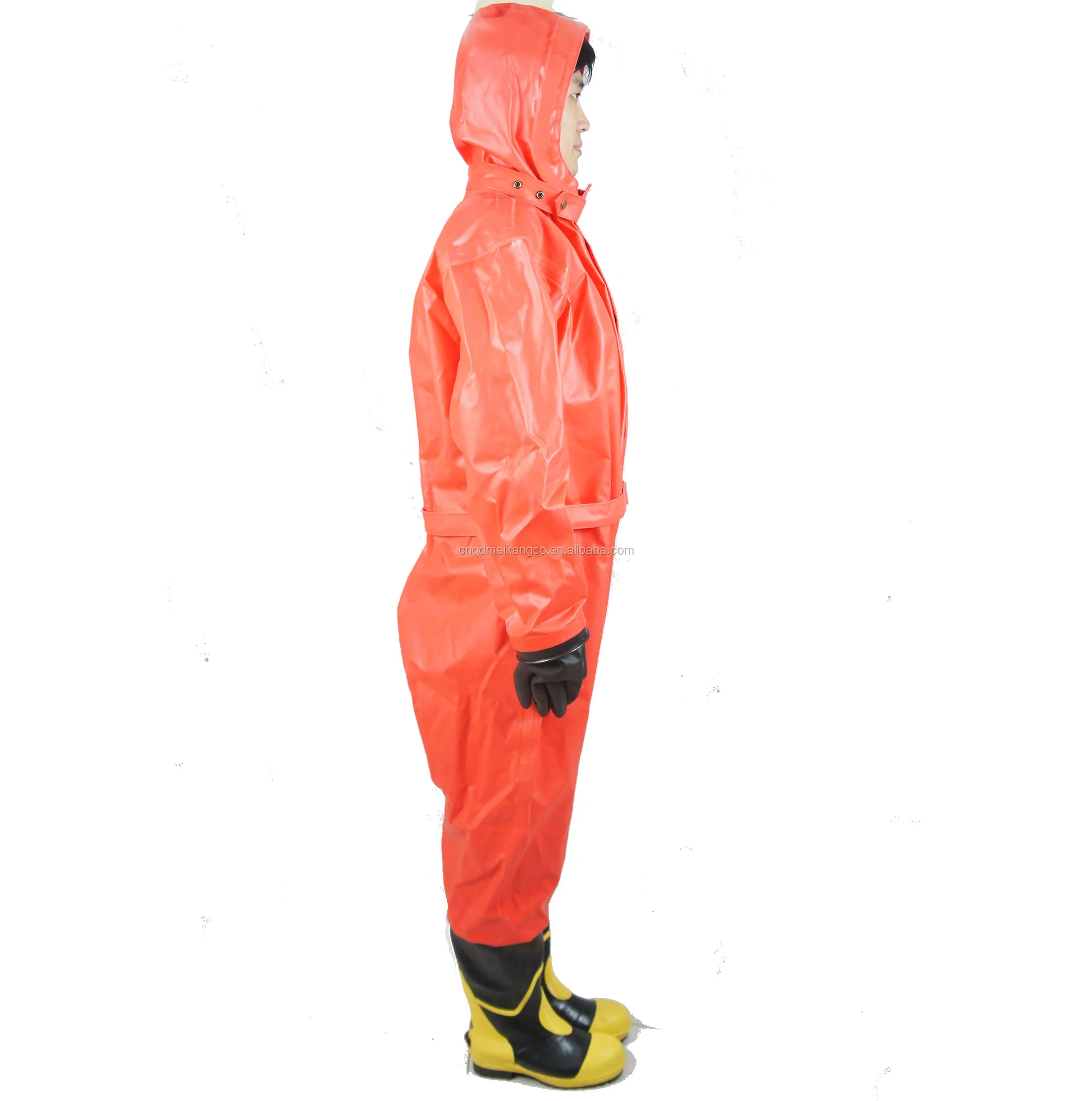 double PVC coated liquid Chemical protective clothing fireman firefighting suit turnout gear anti-acid alkali