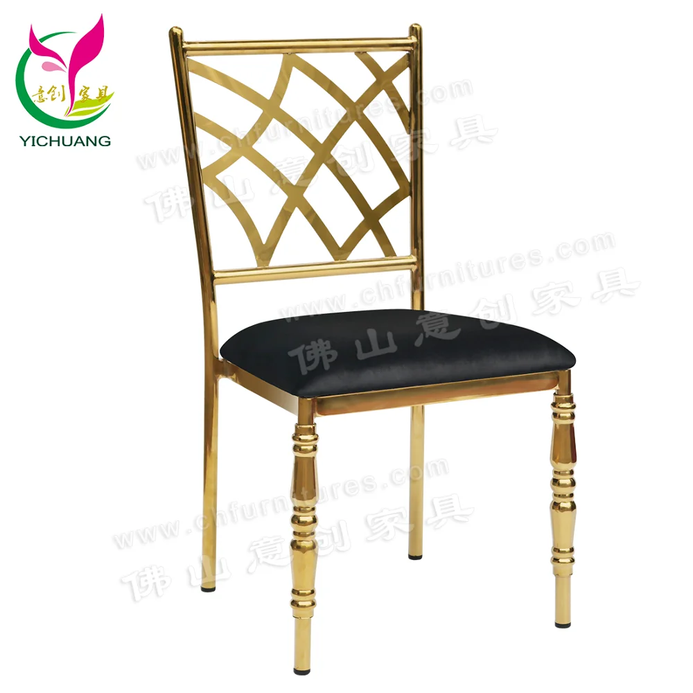 Modern diamond decoration banquet gold stainless steel ballroom chiavari chair,bride and groom royal wedding chair
