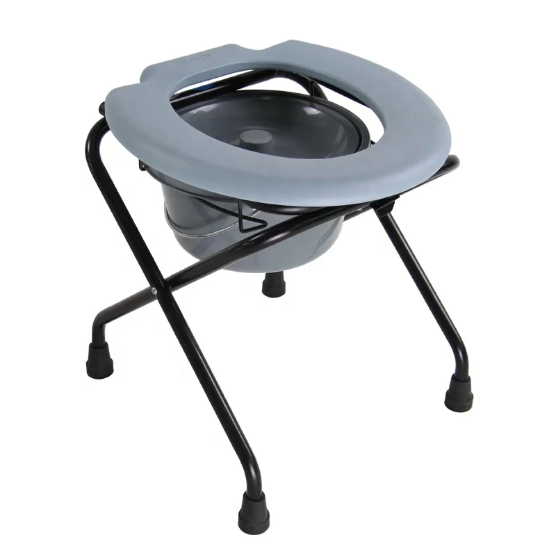 Healthcare Foldable Powder Coated Steel Frame Toilet Commode Chair Simple /Lightweight/Convenient