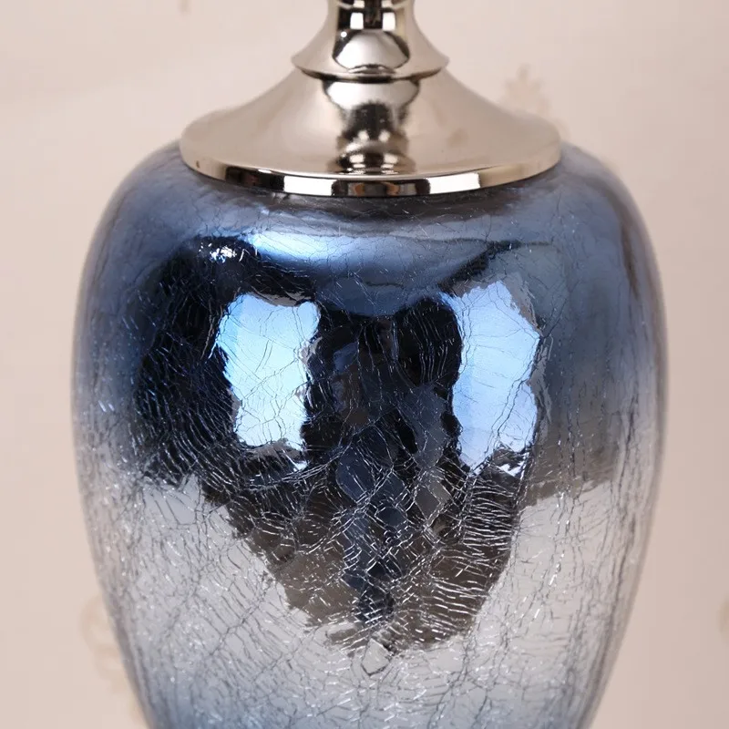 Designed mosaic crackle glass flower vase for home decor