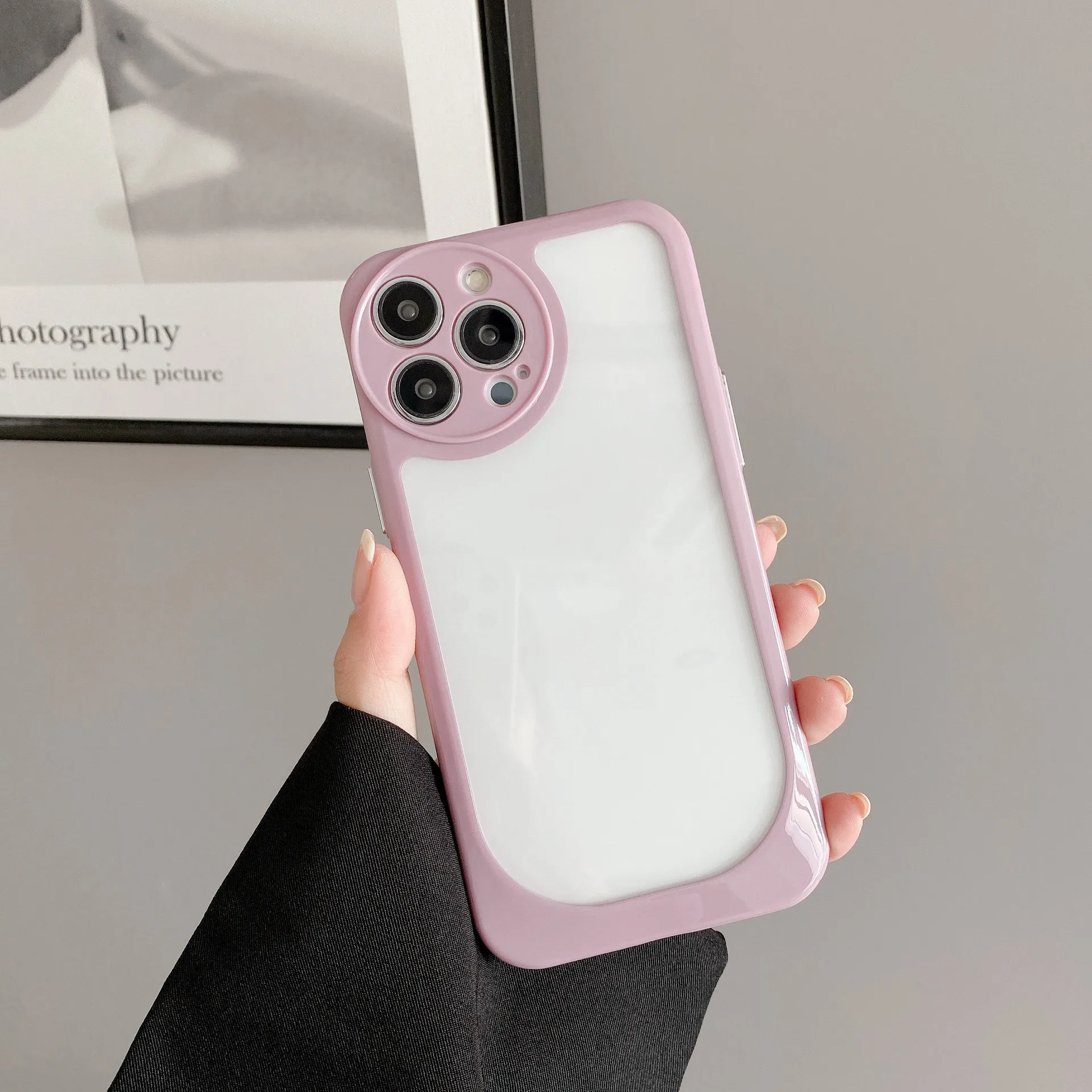 Для iphone 14 pro max прозрачный чехол с цветной рамкой жесткий акриловый высокого качества для iPhone 13 12 11 Бесплатная доставка