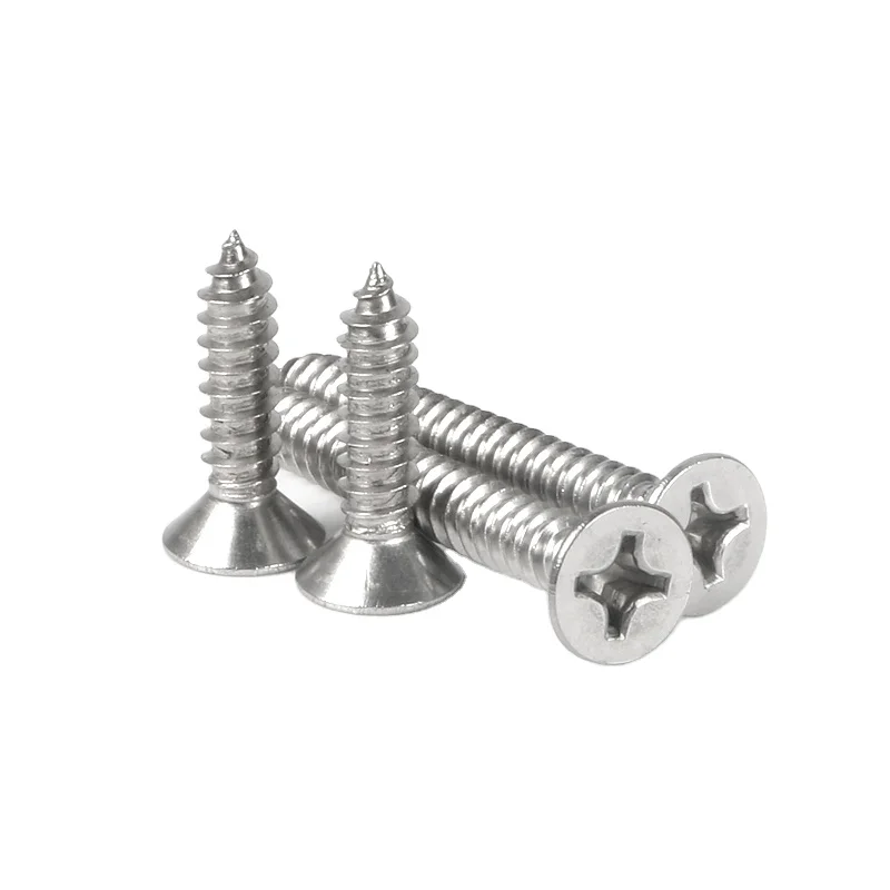 Din7982 SS 304 316 countersunk flat Self Tapping stainless steel screw Wood Screw