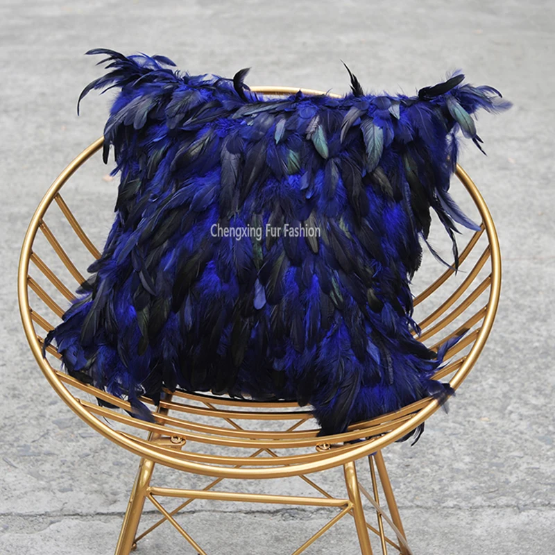 CX-D-70E Cheap Hot Selling Home Decorative Furry Feather Pillow Cases for Sofa Bed Floor