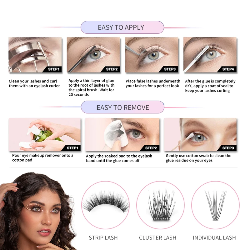 Lash Bond and Seal Cluster Individual Lash Glue Long Lasting Waterproof DIY Eyelash Extension Mascara Wand Glue