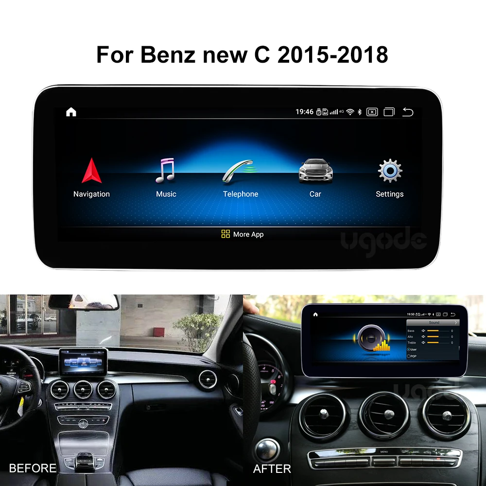 
Ugode Android 10.0 Car upgrade screen GPS Navigation Multimedia fast system for Mercedes Benz Android W205 C class 