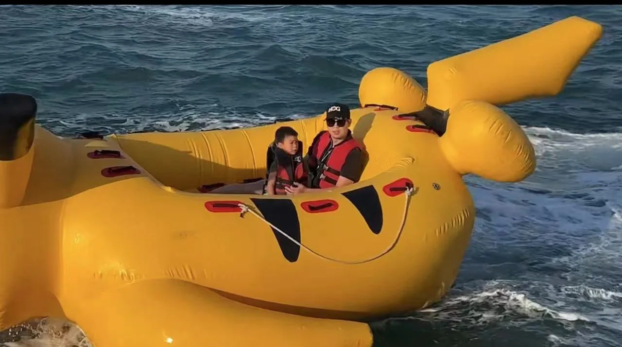 Summer Funny Inflatable Towable Water Toys Disco Boat Inflatable Towable Boat For Water Entertainment