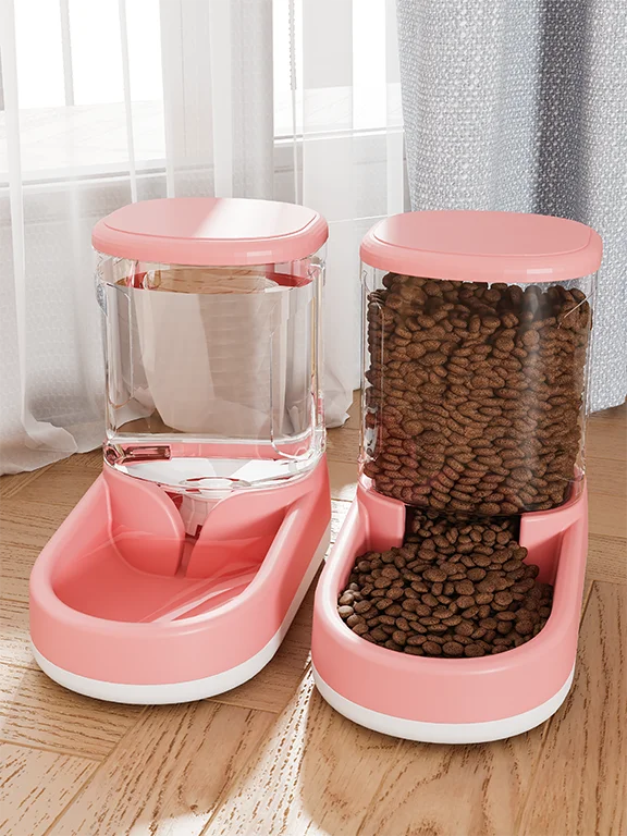 Automatic Dog Feeders Durable Plastic Bowl Wet Food Automatic Cat Feeder And Water Dispenser