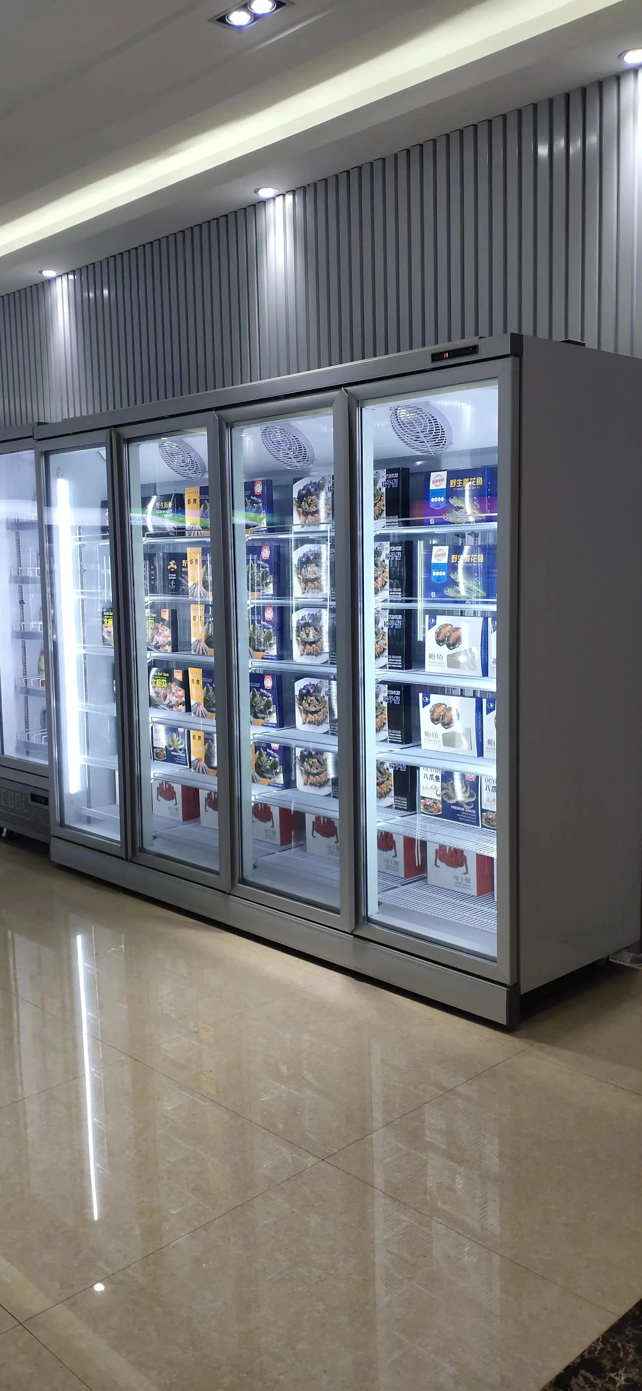 commercial glass 3 door refrigerator  freezer