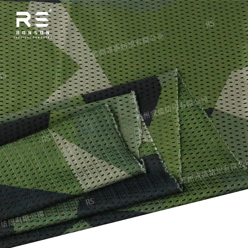 M90S sweden woodland camouflage mesh 120gsm light weight polyester printed anti-static mesh fabric for tactical  use