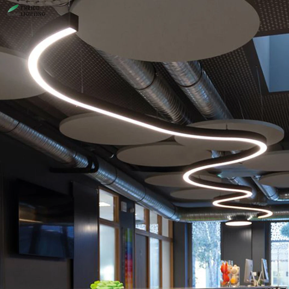 Customized S Shape Wave Shape Snake Shape LED Chandelier Bedroom Study Office KTV Bedside Pendant Lamp