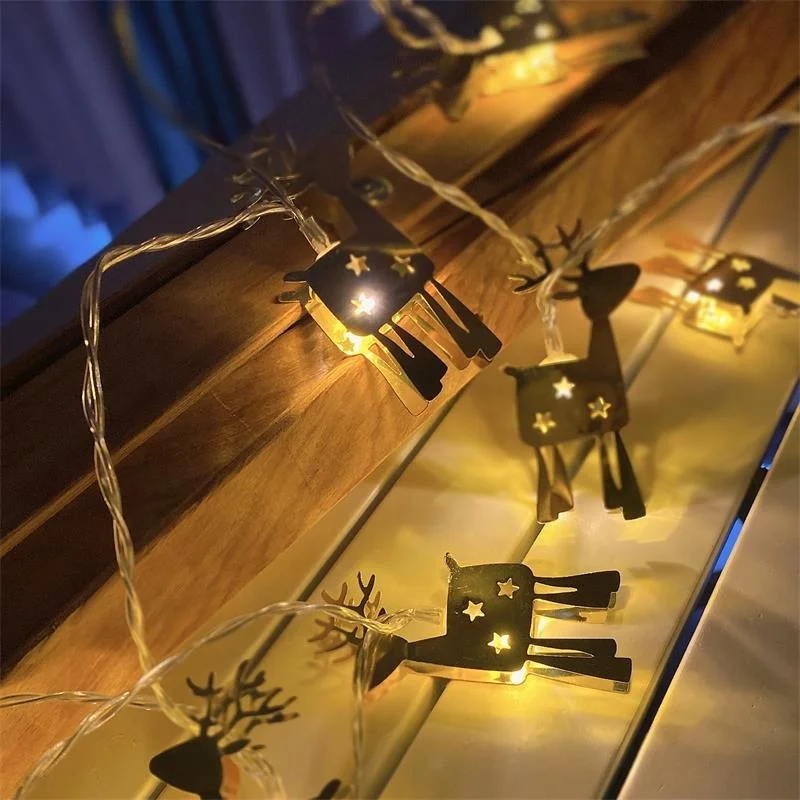 Top Sale  holiday lighting Battery Operated  1m 2 m 3 m 10  20 LED  Metal Deer   Fairy  String Lights for home room Decor