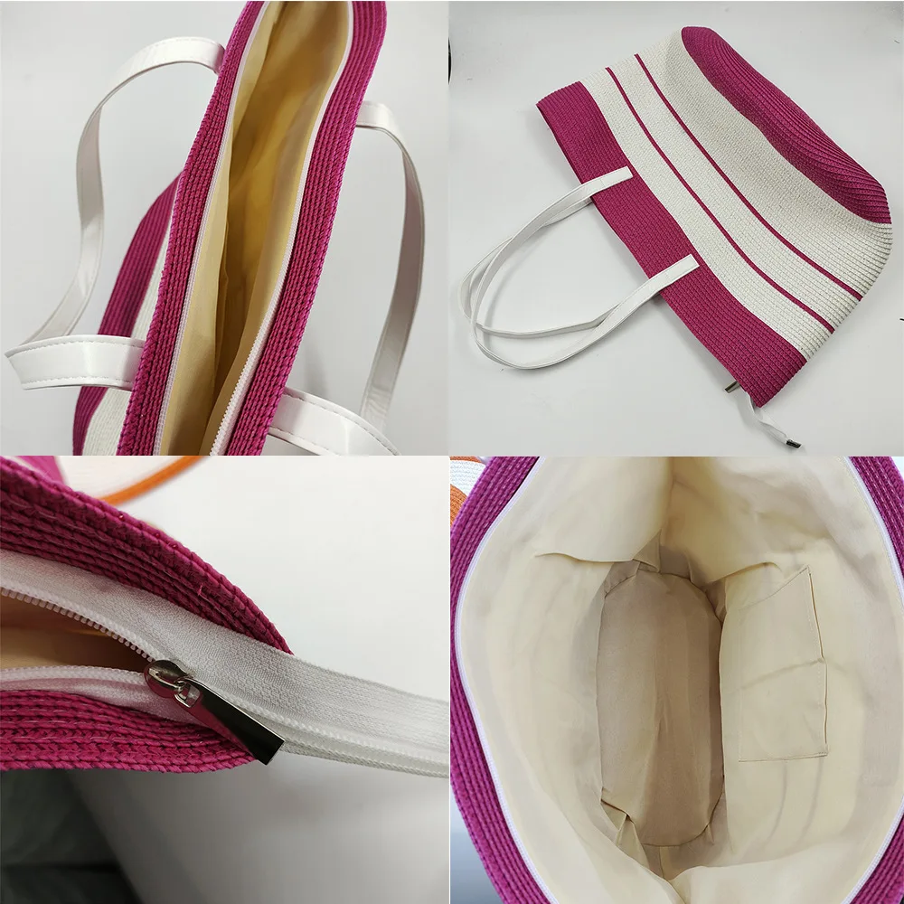 3 pcs outdoor beach hat with bag women handbags girl paper straw summer hats and bag set for women