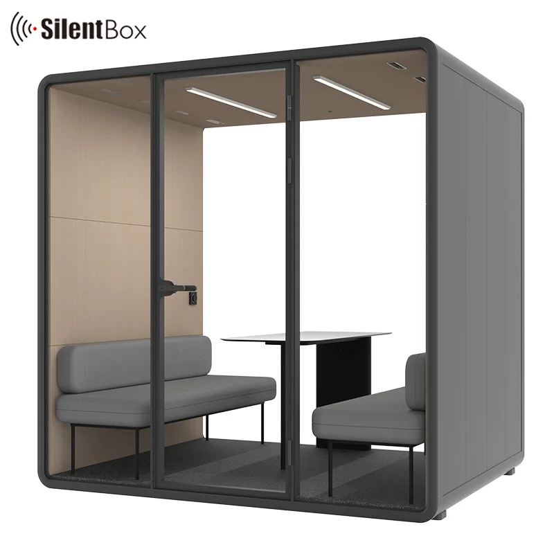 Soundproof meeting room removable acoustic pods with PET acoustic felt interior