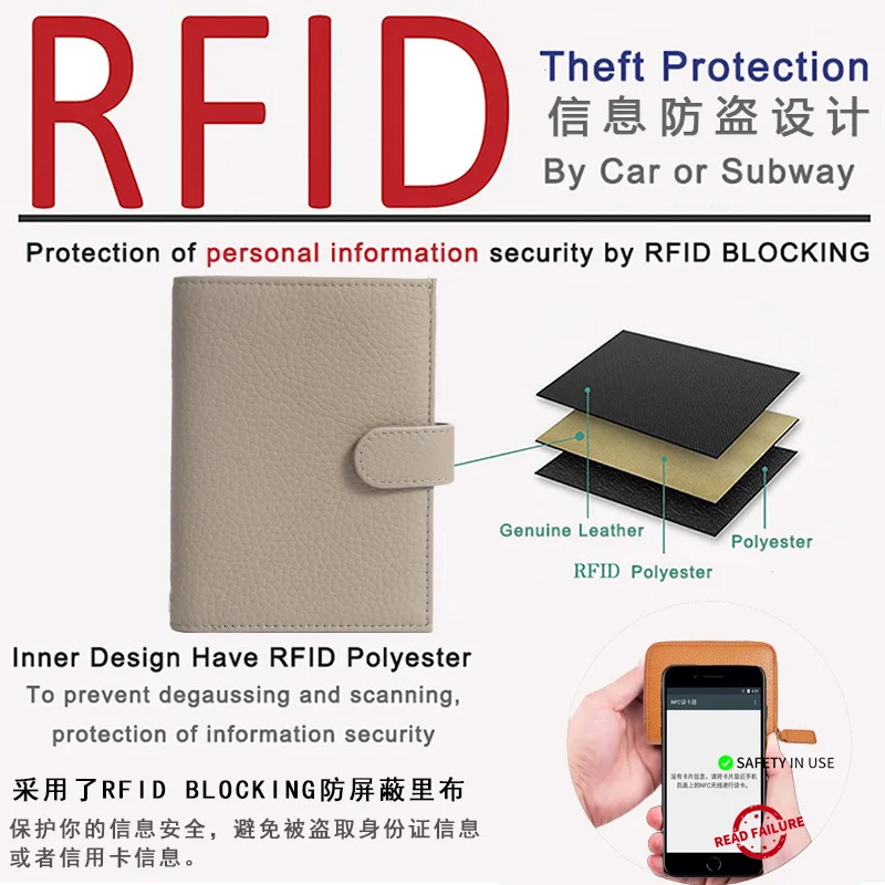Luxury RFID Blocking Leather Passport Holder Travel Wallet For Men and Women