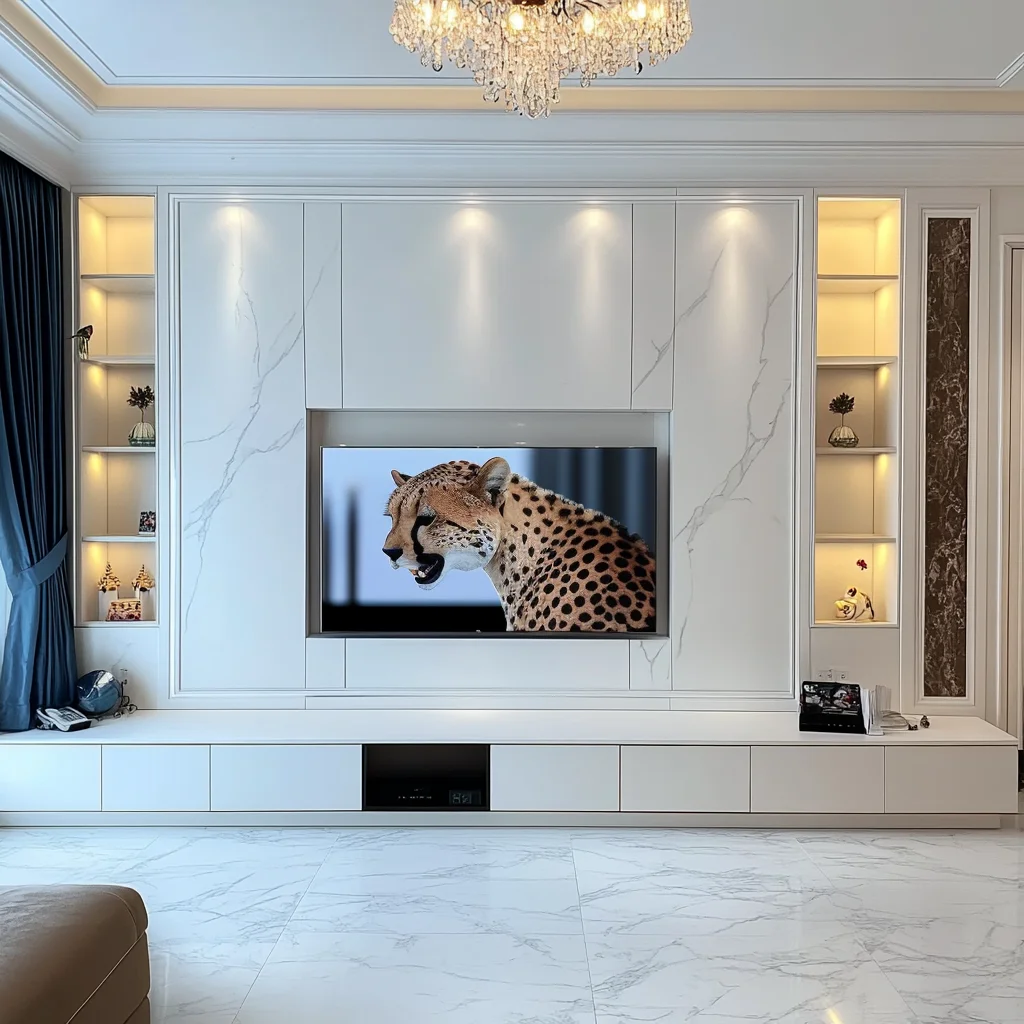 high quality wooden luxury modern design stand unit wall mounted living room tv cabinet