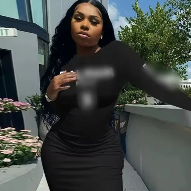 Designer clothes Branded Autumn Winter fashion long sleeve print dress midi luxury dresses women elegant