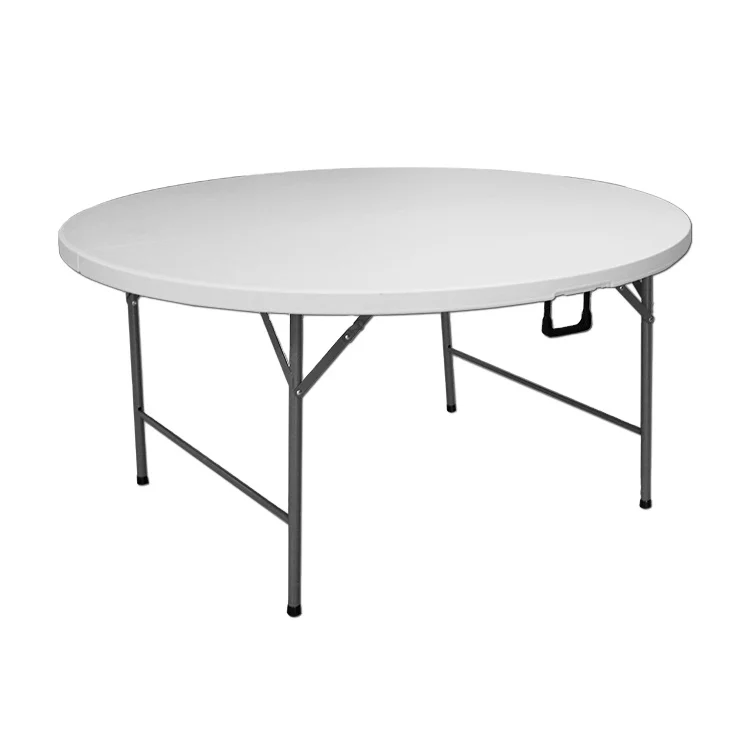 Blow Molded Outdoor Folding Table Waterproof 6ft Lightweight Folding Round Plastic Table