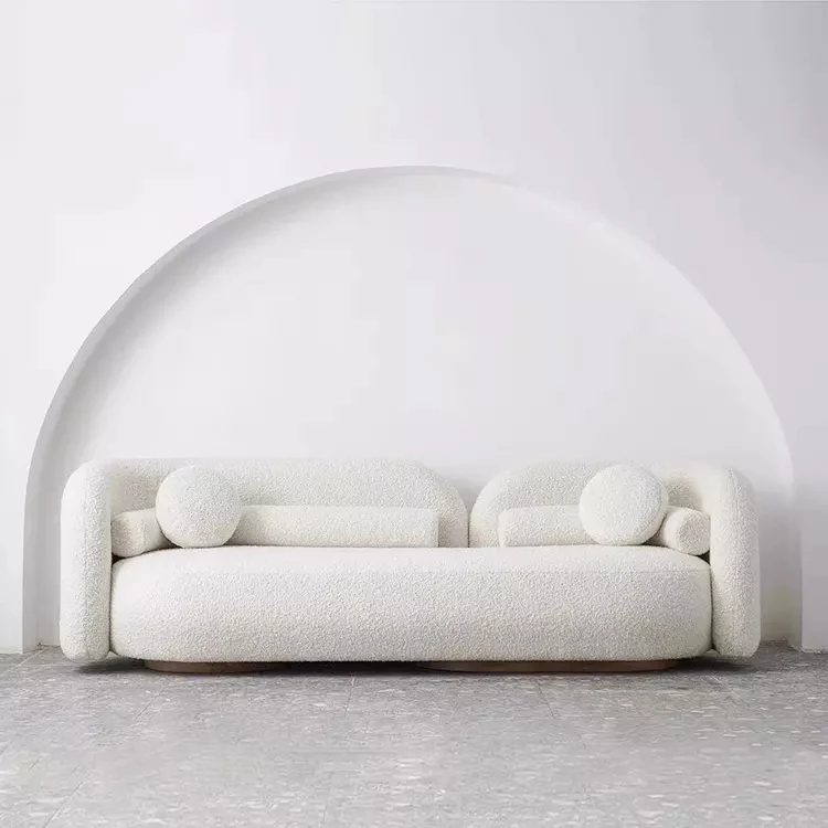 Vintage European Simple Style Small Living Room Apartment Fabric Single/Three Seats Sofa