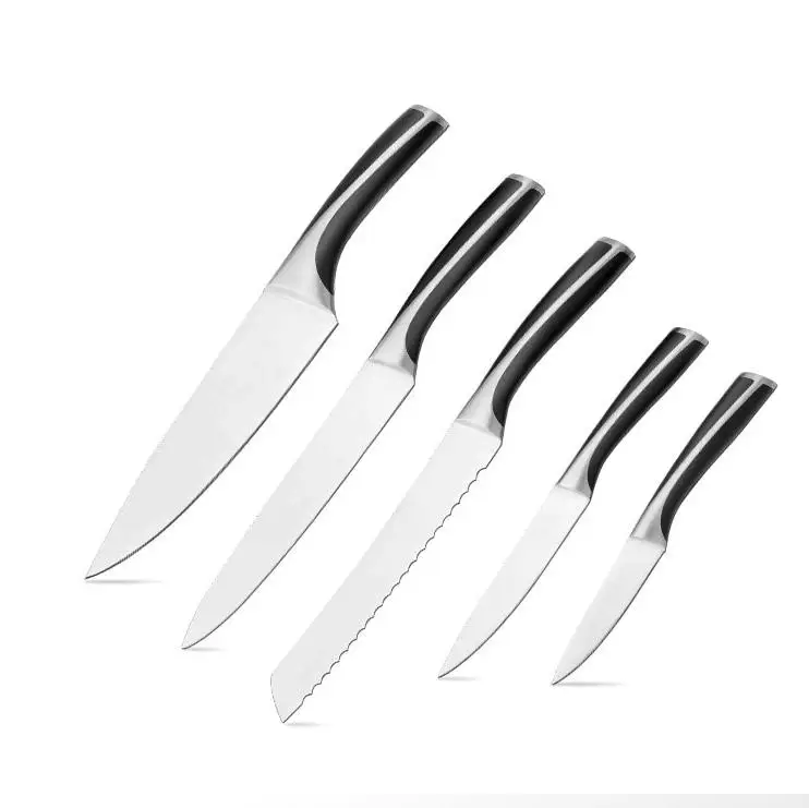 Hot Selling High Quality Kitchen Stainless Steel Cutting Five Piece Knife Set with ABS Handle