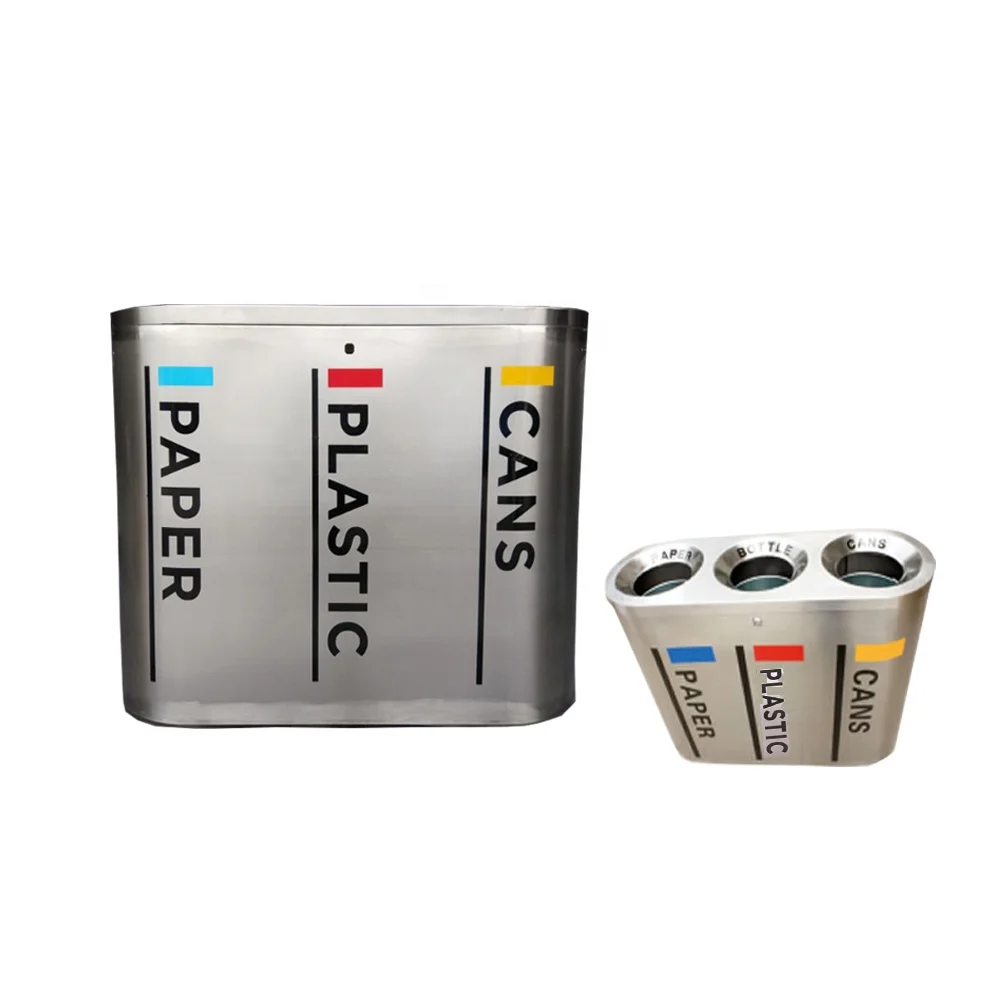 Качество CORBEILLE DE RECYCLAGE 3 compartiments из нержавеющей стали корзины мусорное ведро для использования в