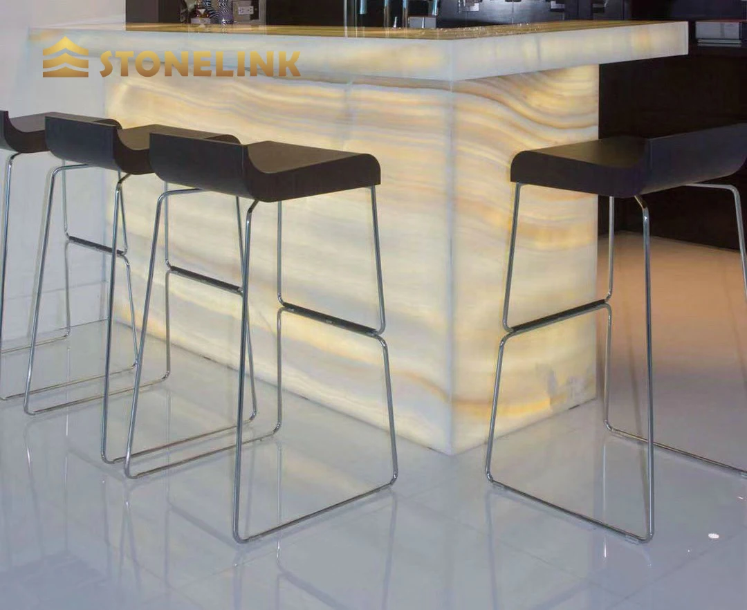 Stonelink High Quality Polished Translucent Backlit Marble White Onyx Slab