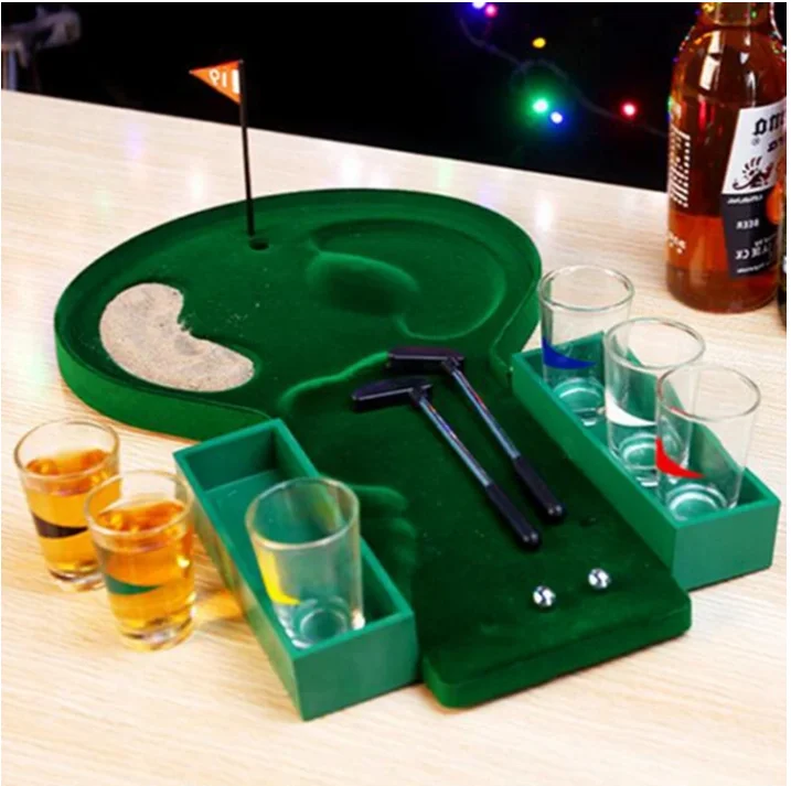 Custom Logo Printed Party Bar Drinking Toys Golf Recreation Games Props Drinking Beer Game Toys Golf Drinking Game
