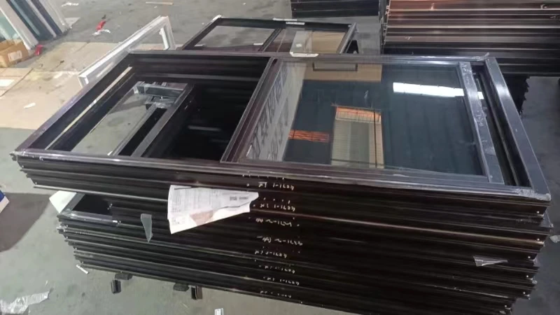 Black Aluminum Double Hung Window American Style Others Windows