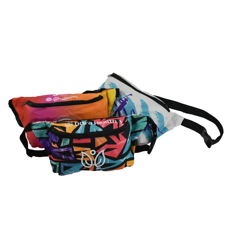 Wholesale Fanny Bag Sublimation Printing Waist Bag Custom Pretty Running Bag