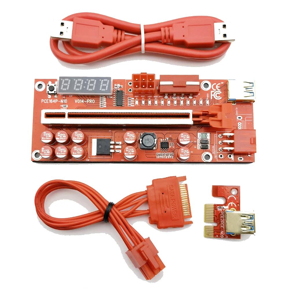 V014 PRO 3 коннектор красный PCI-E PCIE Riser лучше, чем VER 009S 009C 010X 010S 011 012 013 014 PRO PLUS дисплей с температурой