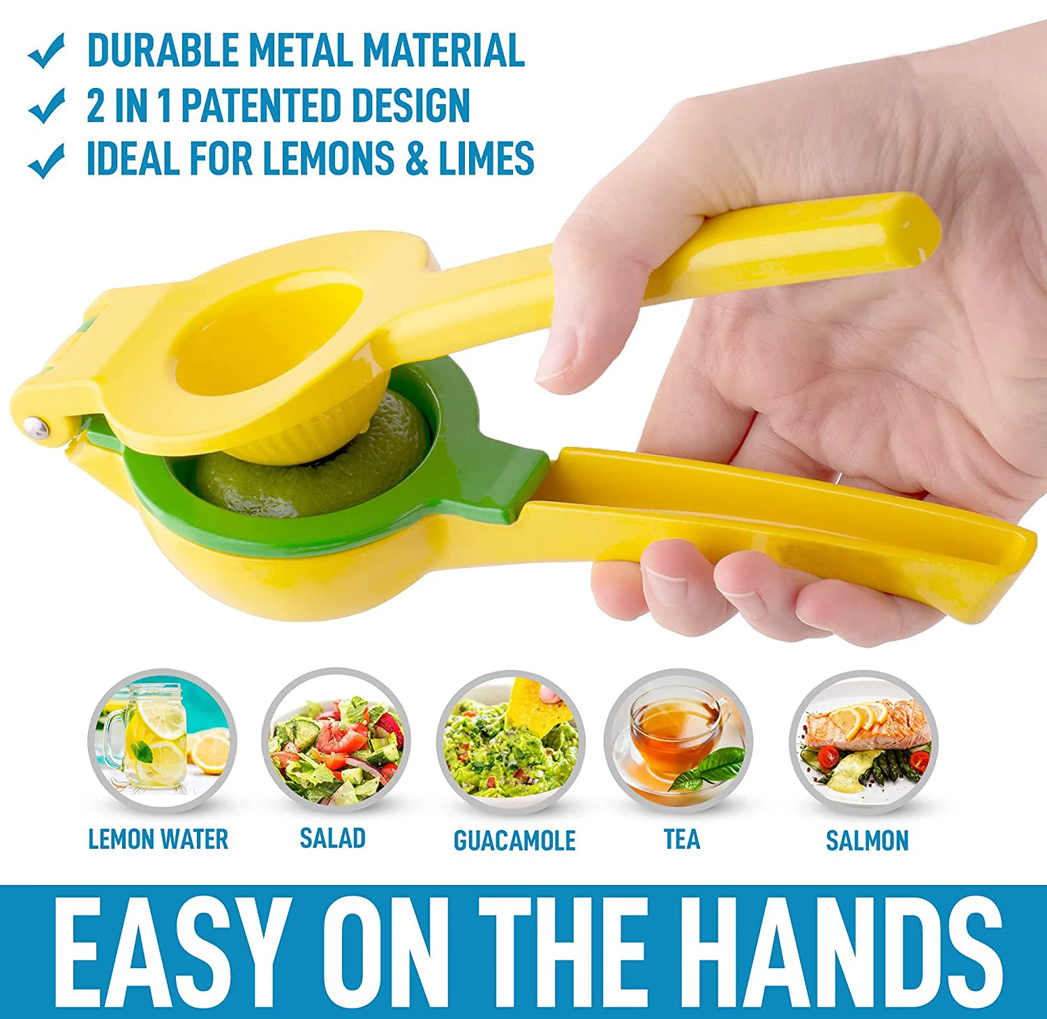 Premium Quality Metal Aluminum Alloy Lemon Squeezer Hand Press Citrus Juicer Lime Squeezer For Squeeze The Freshest Juice