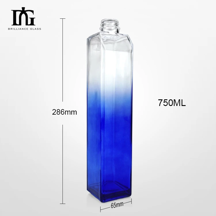 750ml wholesale empty transparent brown blue green black glass wine bottle