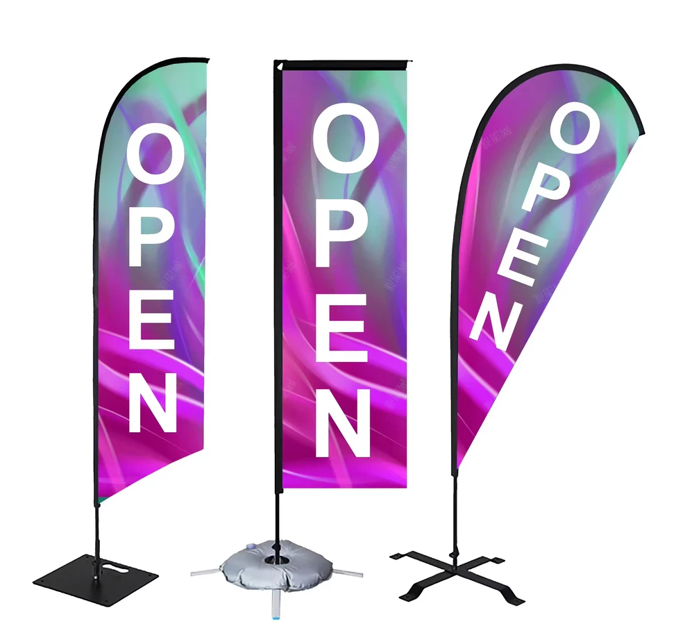 Branding Wind Blade Flag Lightweight Easy Carry Knife Fluttter Flag for Dealership