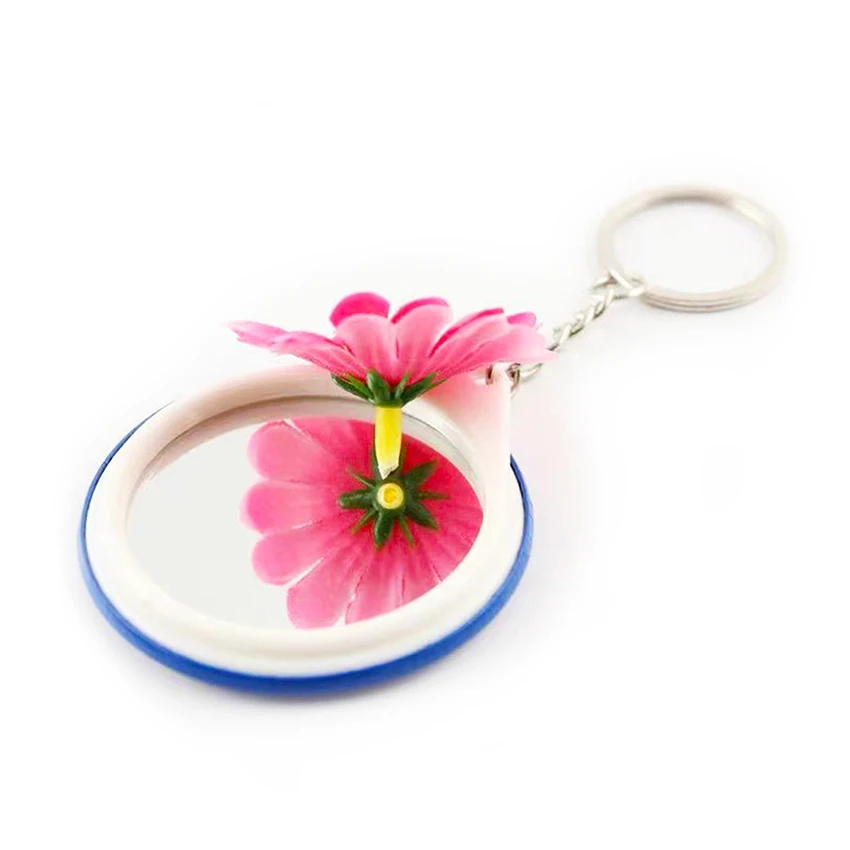 Wholesale Custom Anime Style Animal Pattern Metal Keychain Safe Pocket Makeup Mirror Digital Printing Photo Blanks Button Gift