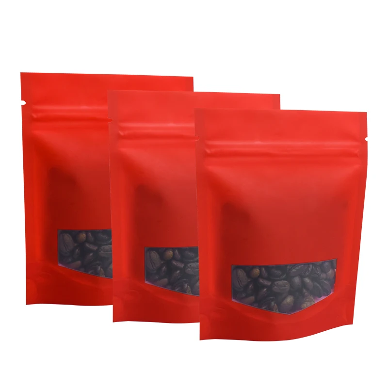 Factory custom transparent recyclable spices food plastic ziplock mylar stand up pouch With handle