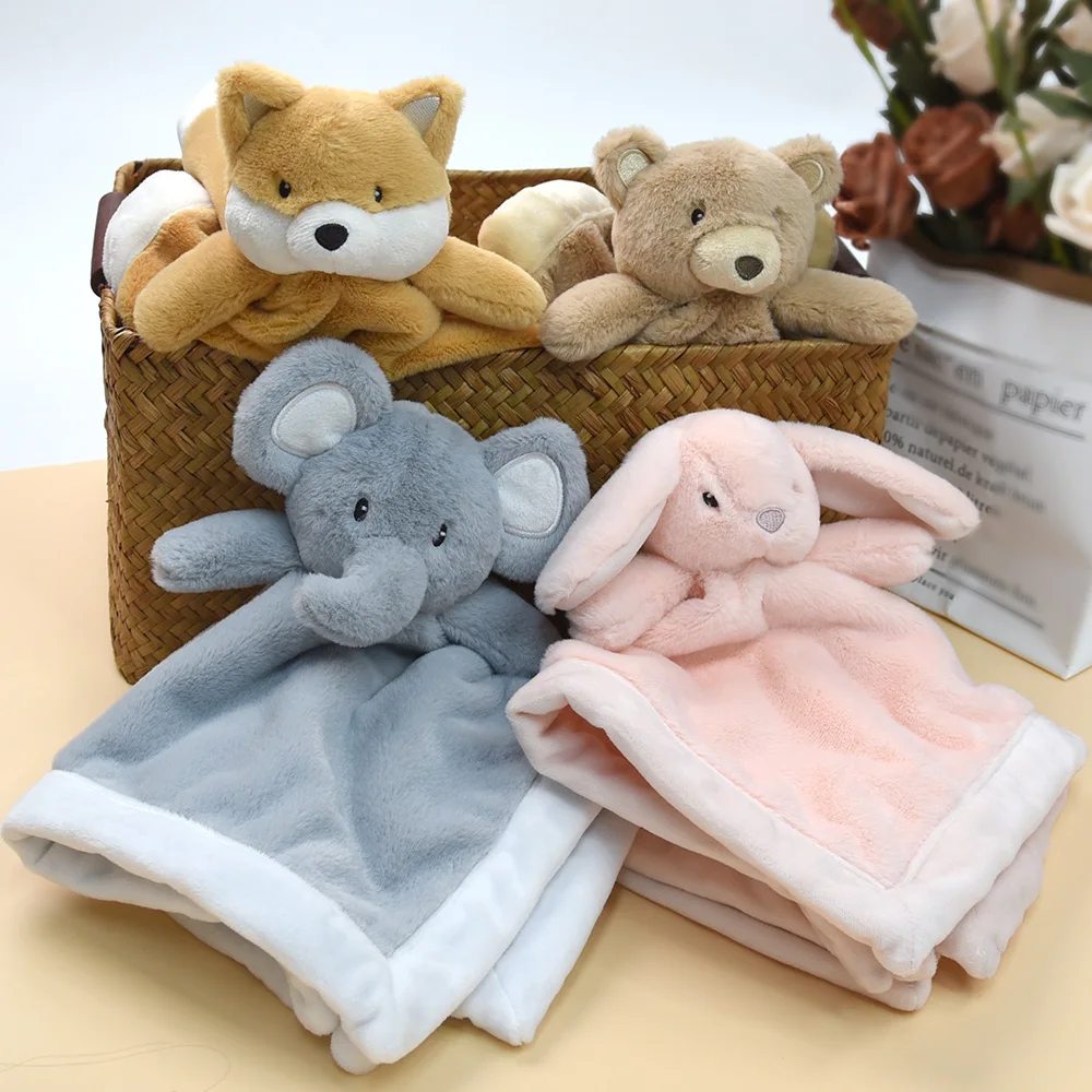 Baby Comforters Blanket Stuffed Toy Soft Comforter With Free Bpa Silicone Teether Newborn Gifts For Kids Machine Washable Toy
