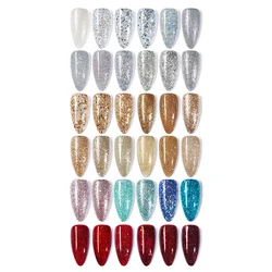 Новая мода 2021 красочный отмачиваемый блестящий гель неоновый лак для ногтей Блестящий цветной УФ-гель Наборы для ногтей