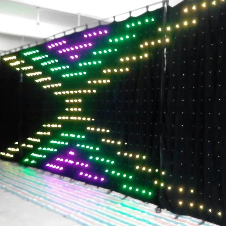 Wedding Stage P18 LED Star Cloth Curtain Backdrop