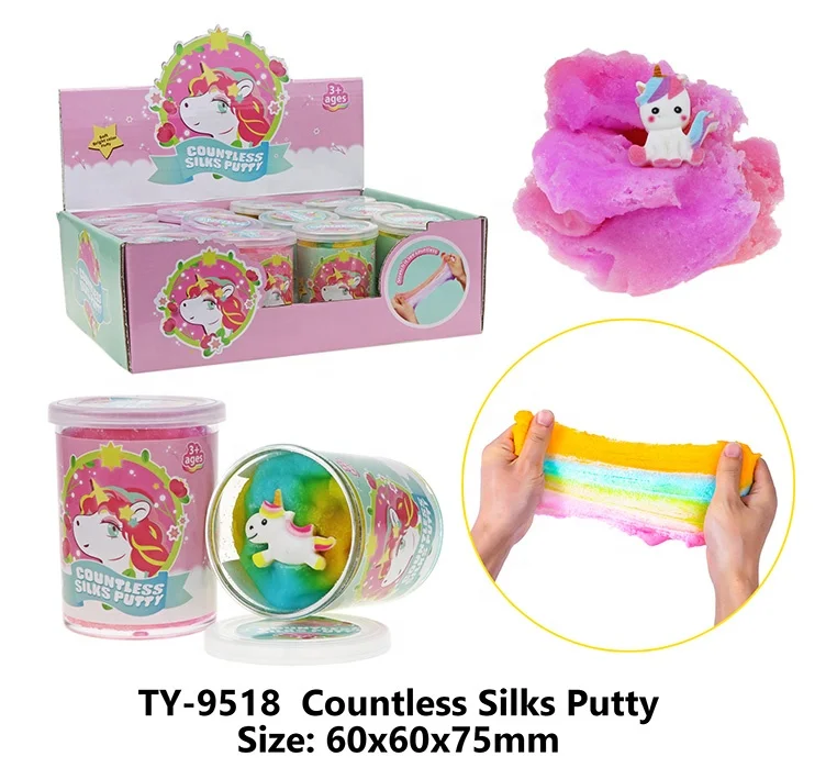 Rainbow fluffy slime