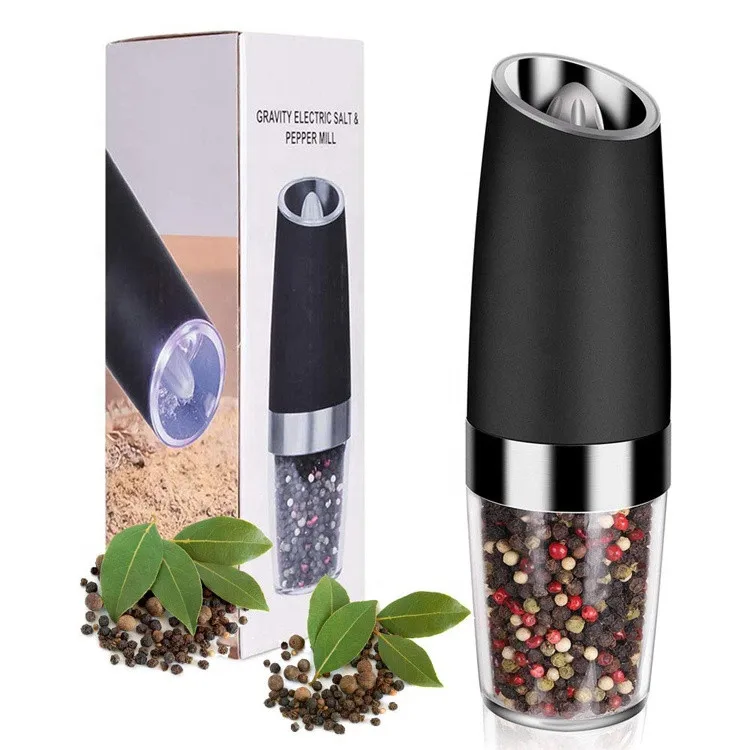 Battery Powered with LED Light One Hand Automatic Operation pepper grinder salt pepper mill