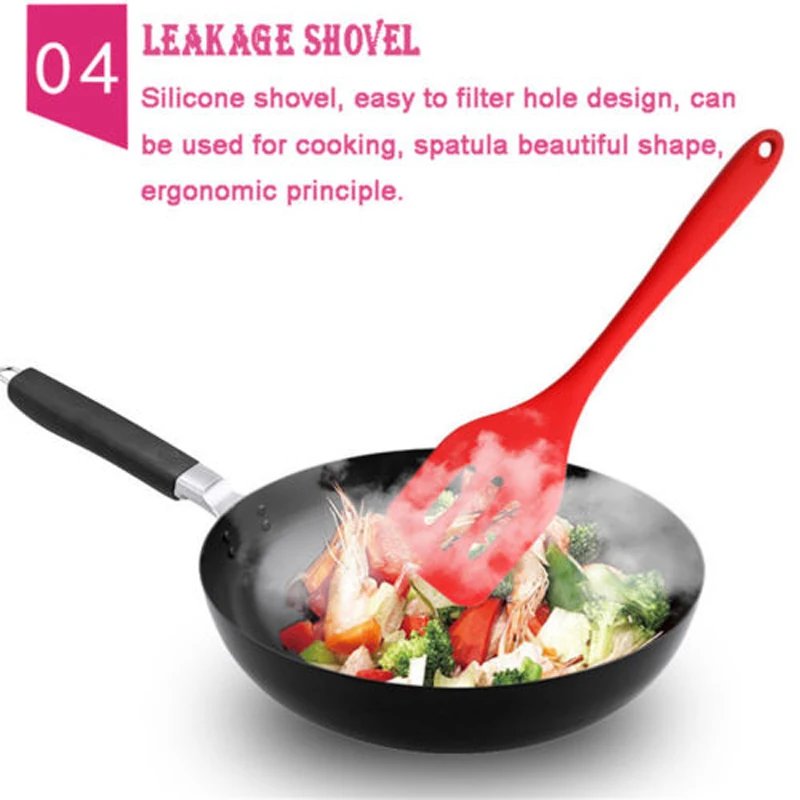 Home And Kitchen Accessories 5pcs Heat Resistant Food Silicone Kitchen Utensils Cheap Cooking Spatula Set