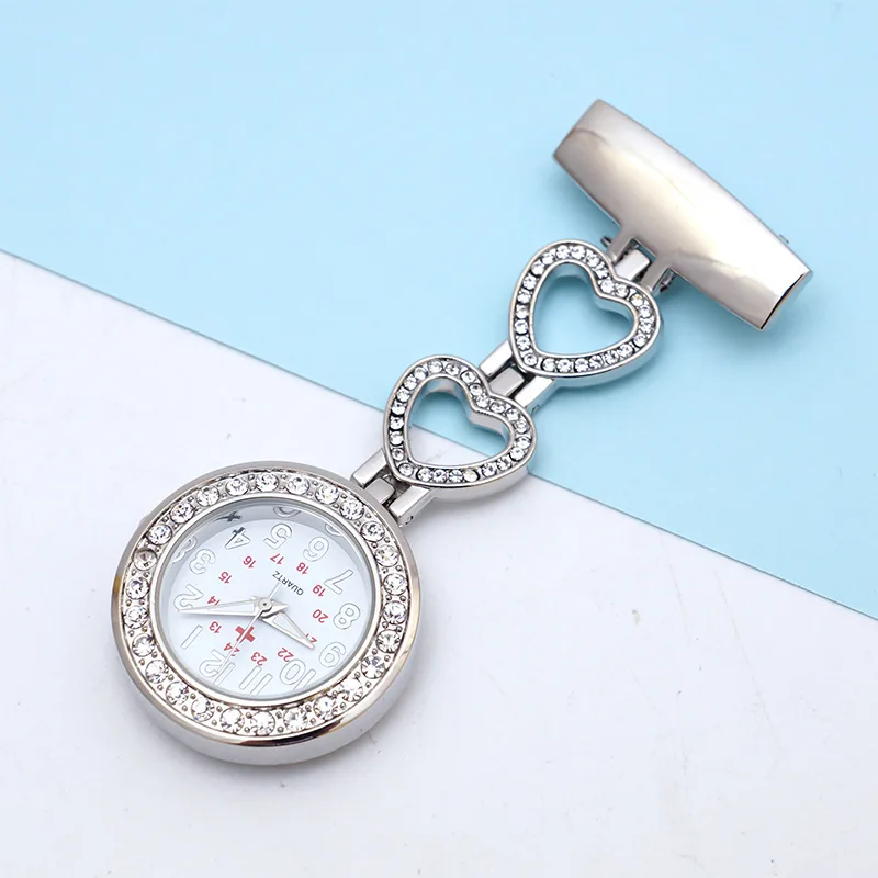 Nurse Watch with Second Hand stainless steel Classic Nurses Doctors Paramedic Tunic Lapel Pin-on Brooch Quartz Fob Watch